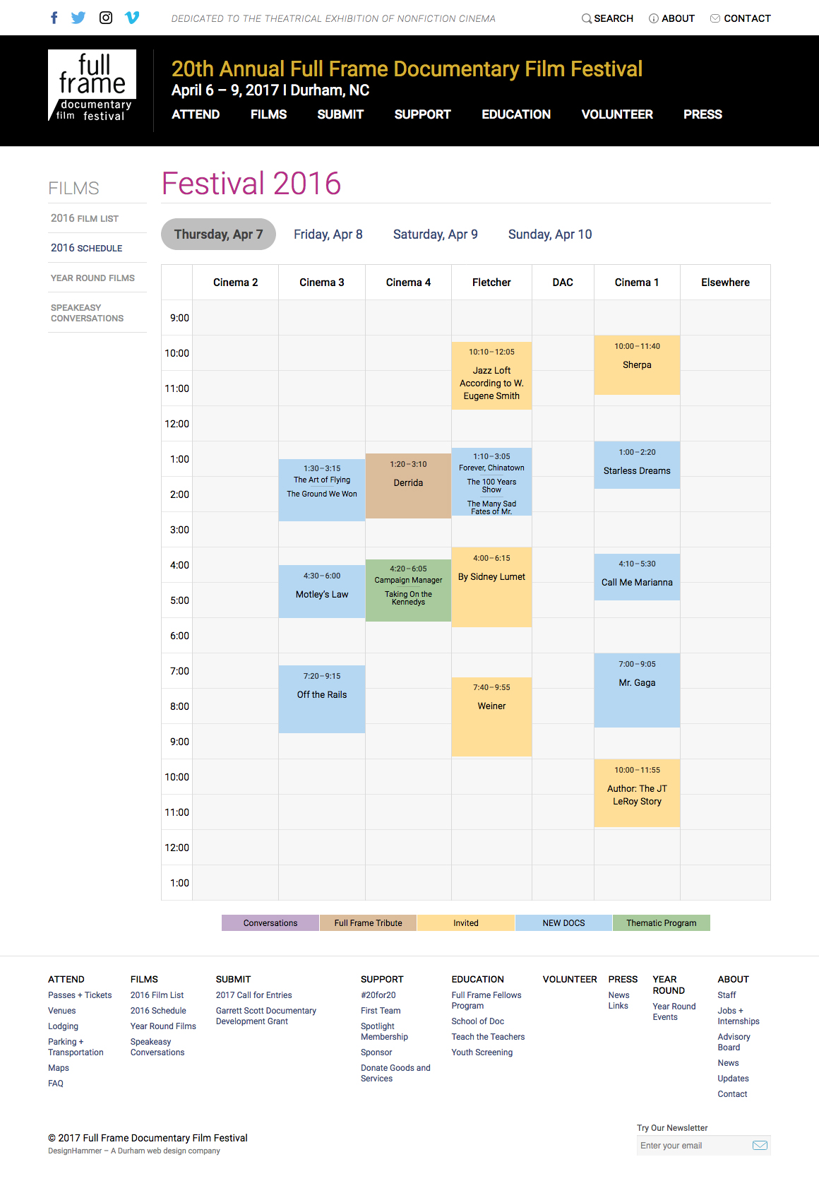Full Frame Festival Schedule Page