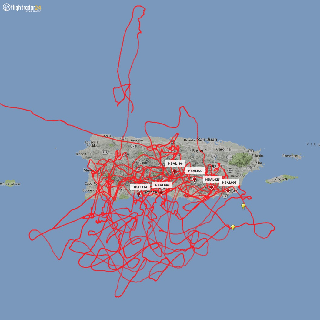 Loon Over Puerto Rico | Source: flightradar24