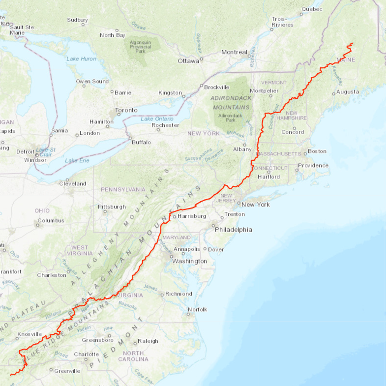Appalachian Trail Map Overview