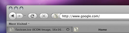 Firefox 3 favicon example