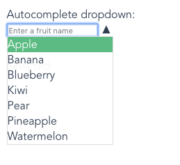 The dropdown suggestion list
