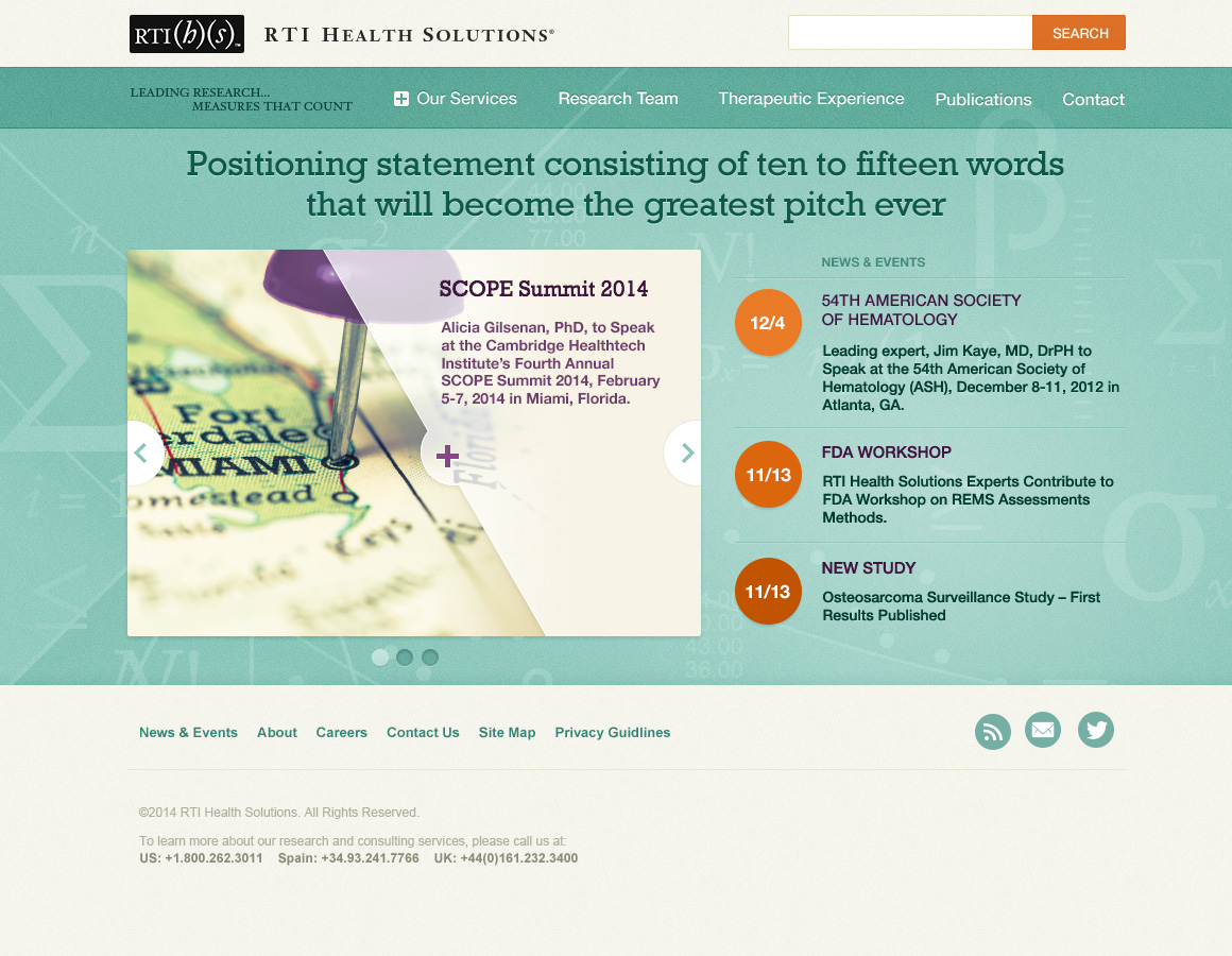 RTI Health Solutions Homepage